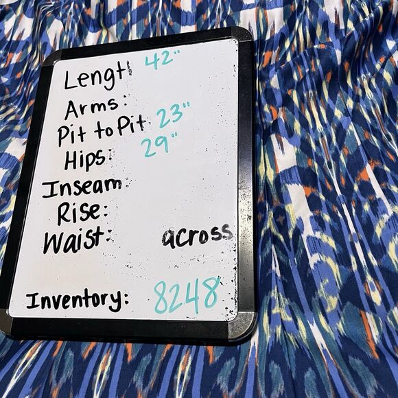 CB Established 1962 Dress Womens 20W Blue Fit Flare Sleeveless Abstract Colorful - Picture 11 of 11